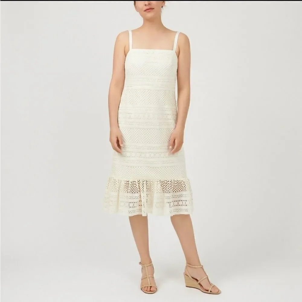J. Crew Geometric Lace Midi Dress size 6